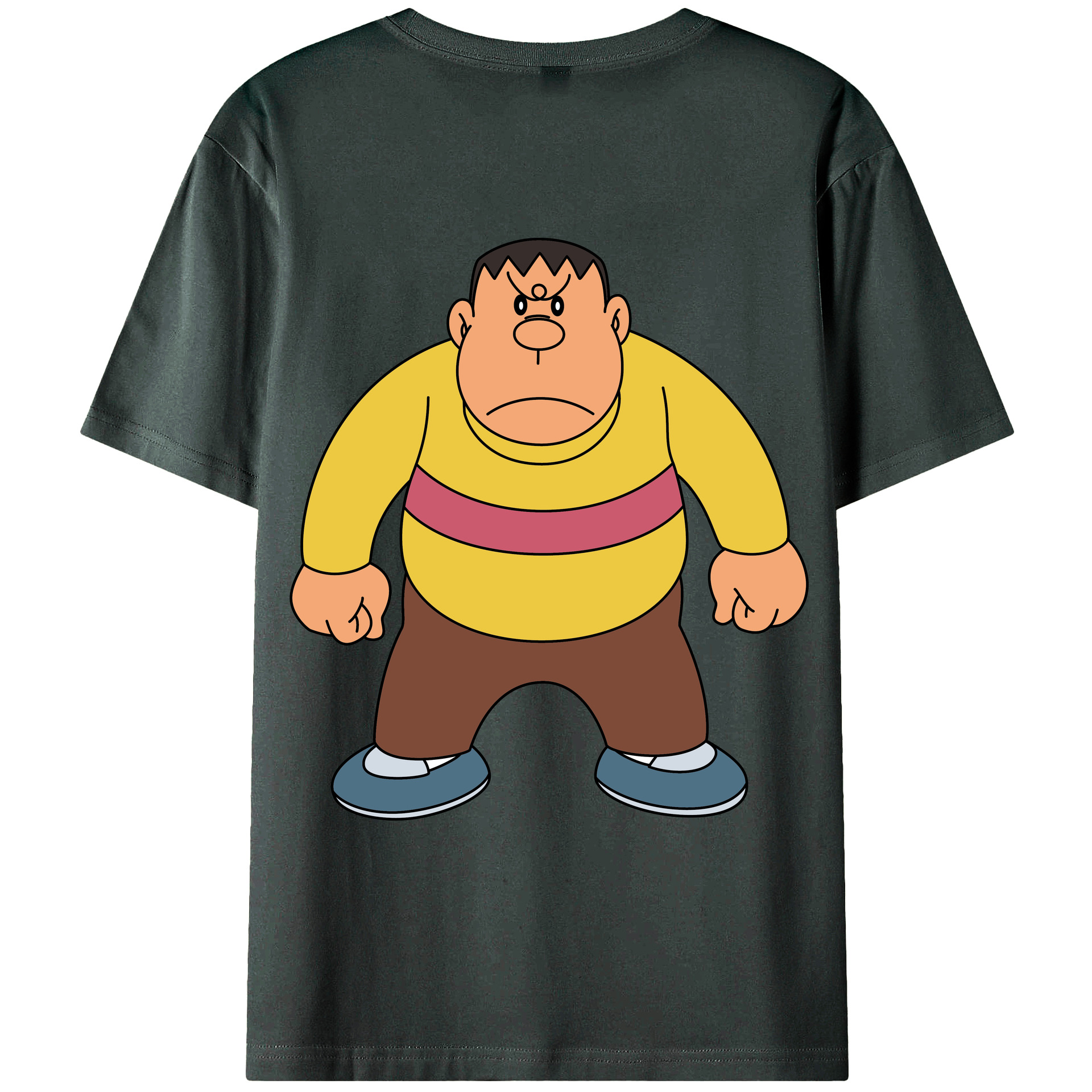 （画像用） ドラえもん 剛田武 Doraemon Gouta Takeshi 綿100％ メンズ半袖Tシャツ（バックプリント） 通気性